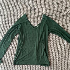 Madewell Jersey Green V-Neck Top